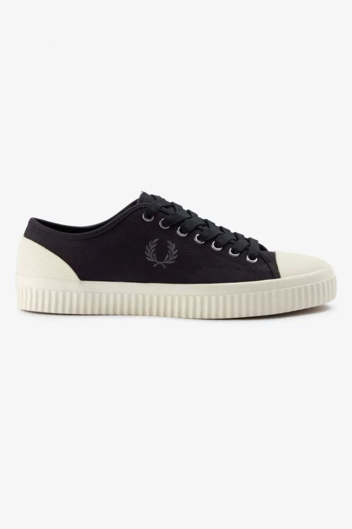 Fred Perry Low Hughes Men’s Plimsolls Black Gunmetal | DKEQR5238