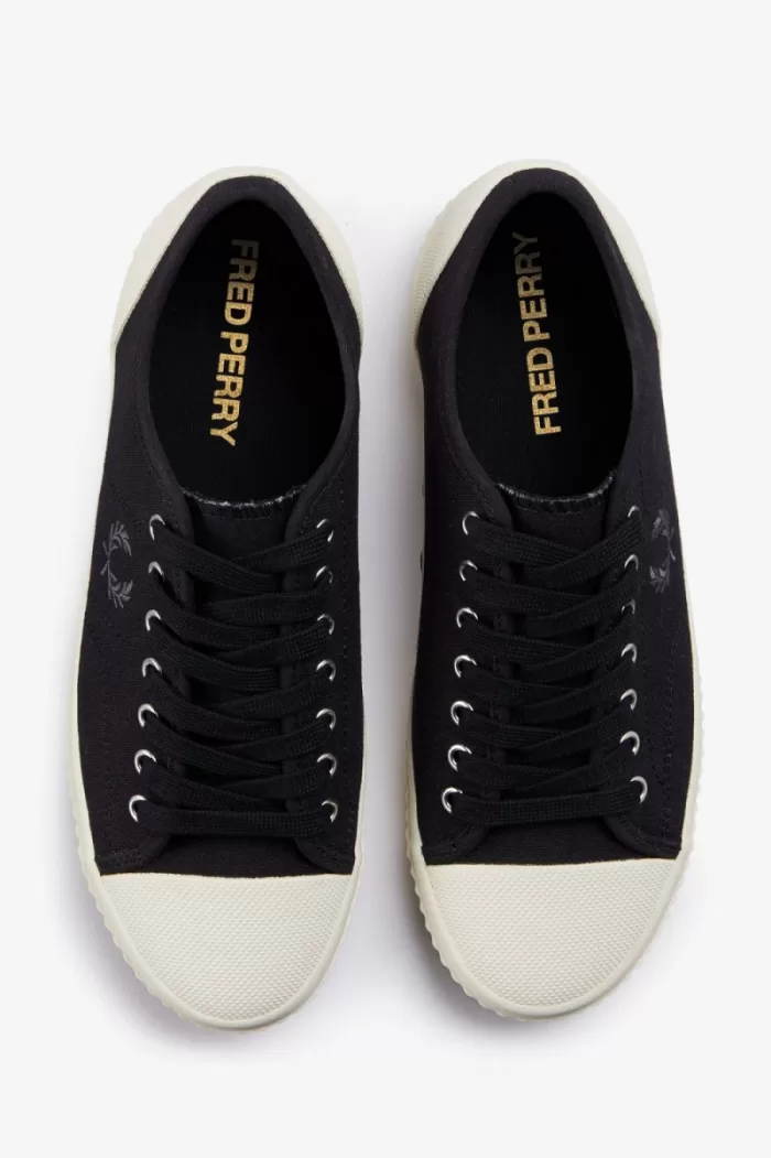 Fred Perry Low Hughes Men’s Plimsolls Black Gunmetal | DKEQR5238