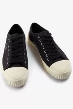 Fred Perry Low Hughes Men’s Plimsolls Black Gunmetal | DKEQR5238