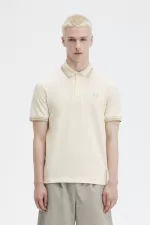 Fred Perry M12 Men’s Shirt Beige Oatmeal Oatmeal | TGUOK2197