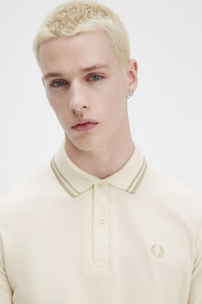 Fred Perry M12 Men’s Shirt Beige Oatmeal Oatmeal | TGUOK2197