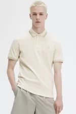 Fred Perry M12 Men’s Shirt Beige Oatmeal Oatmeal | TGUOK2197