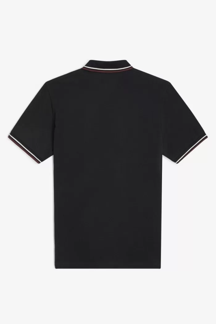 Fred Perry M12 Men’s Shirt Black Beige Oxblood | UFDBN4275