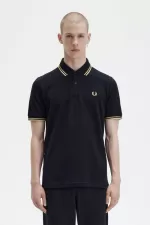 Fred Perry M12 Men’s Shirt Black Champagne | JOBZQ6739