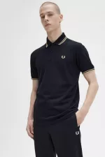 Fred Perry M12 Men’s Shirt Black Champagne | JOBZQ6739