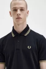 Fred Perry M12 Men’s Shirt Black Champagne | JOBZQ6739