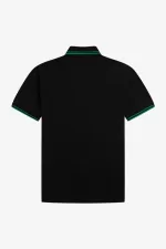 Fred Perry M12 Men’s Shirt Black Green | OBKRQ7184