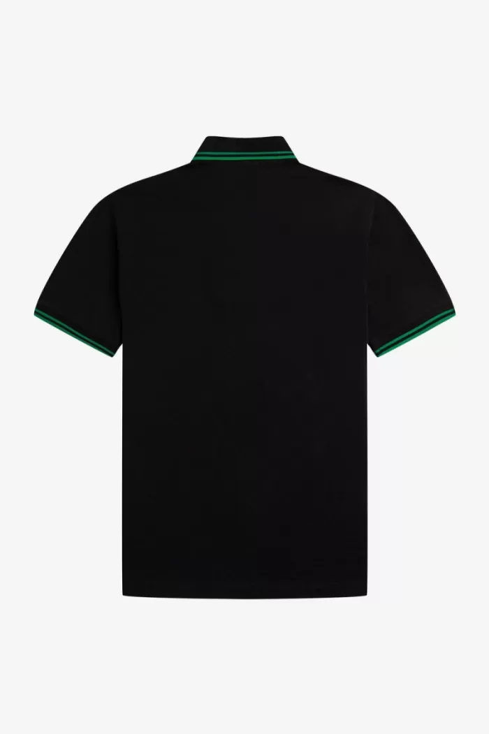 Fred Perry M12 Men’s Shirt Black Green | OBKRQ7184