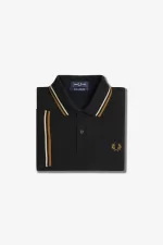 Fred Perry M12 Men’s Shirt Black Oatmeal Dark Coffee | WDLSY4976