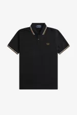 Fred Perry M12 Men’s Shirt Black Oatmeal Dark Coffee | WDLSY4976