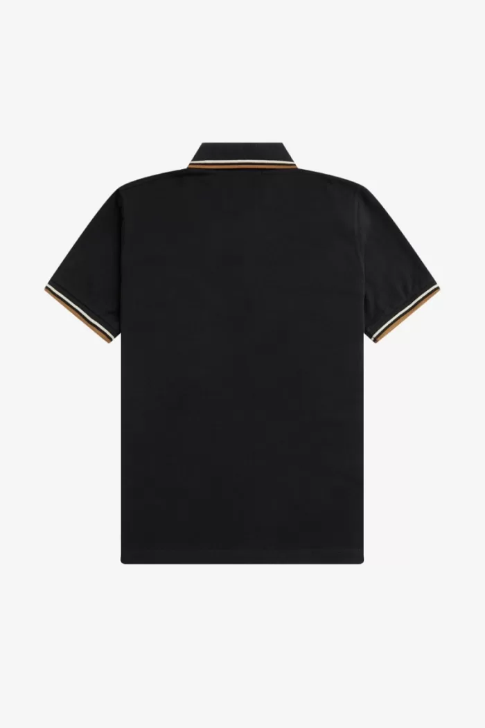 Fred Perry M12 Men’s Shirt Black Oatmeal Dark Coffee | WDLSY4976