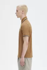 Fred Perry M12 Men’s Shirt Dark Coffee Beige Navy | PJUWH2957