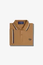 Fred Perry M12 Men’s Shirt Dark Coffee Beige Navy | PJUWH2957