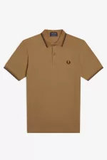 Fred Perry M12 Men’s Shirt Dark Coffee Whisky Brown Black | HEWUZ2963