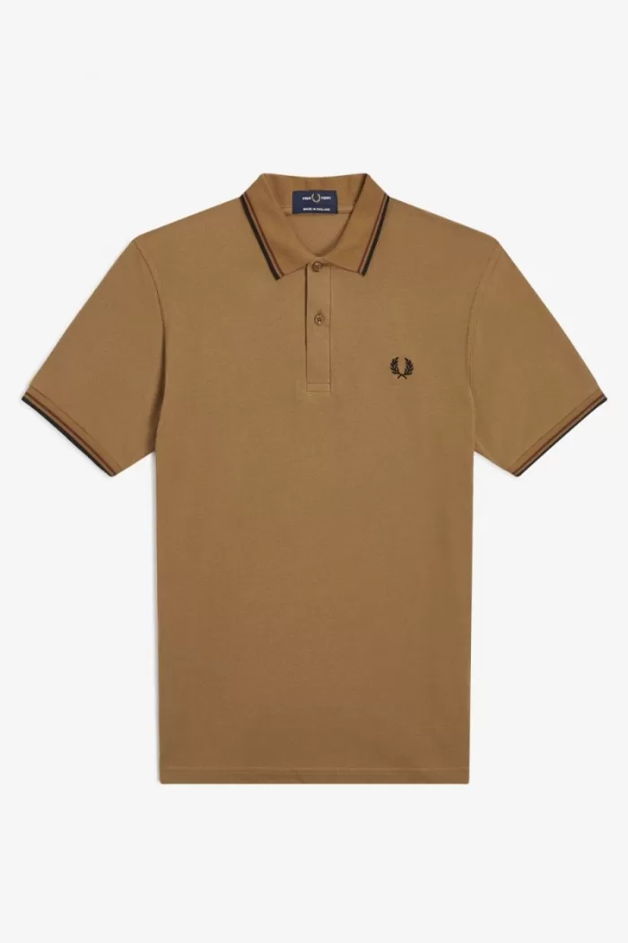 Fred Perry M12 Men’s Shirt Dark Coffee Whisky Brown Black | HEWUZ2963