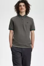 Fred Perry M12 Men’s Shirt Field Green Green Black | LUPOX6308