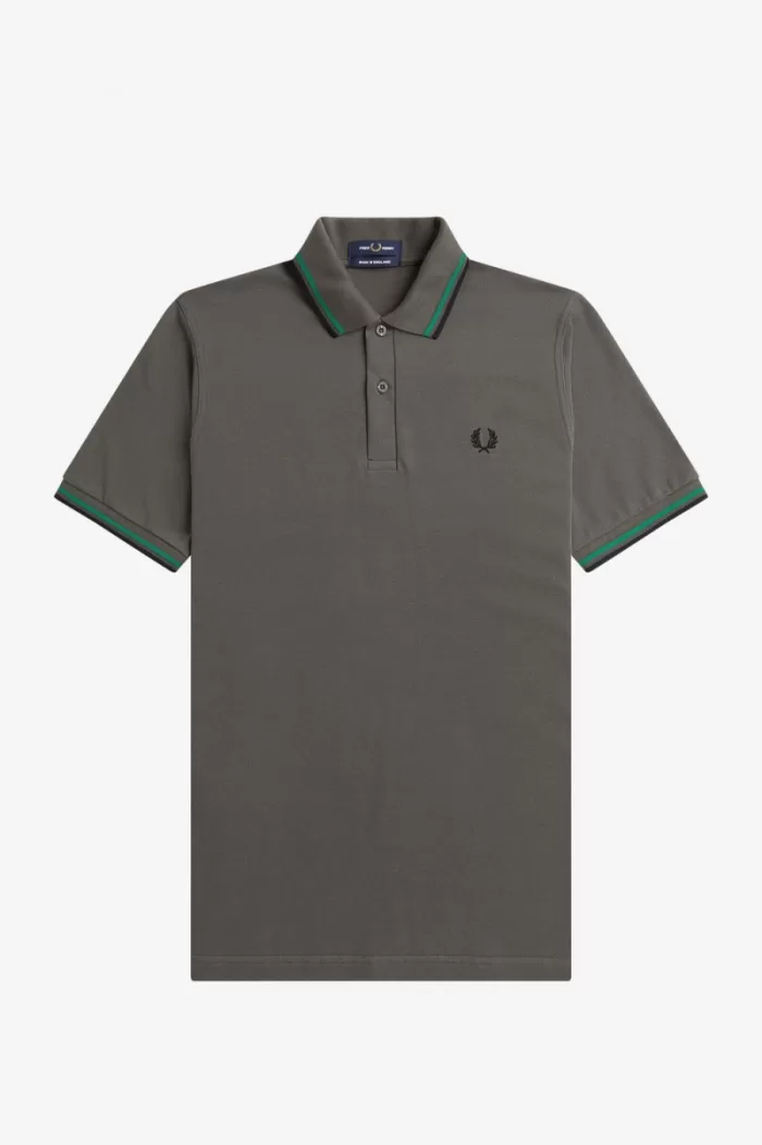 Fred Perry M12 Men’s Shirt Field Green Green Black | LUPOX6308