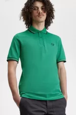 Fred Perry M12 Men’s Shirt Green Field Green Black | RITFL3960