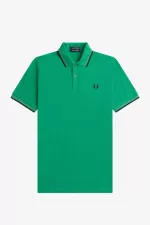 Fred Perry M12 Men’s Shirt Green Field Green Black | RITFL3960