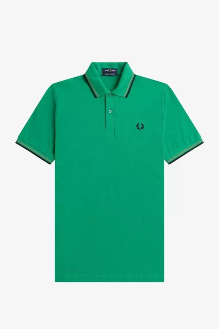 Fred Perry M12 Men’s Shirt Green Field Green Black | RITFL3960