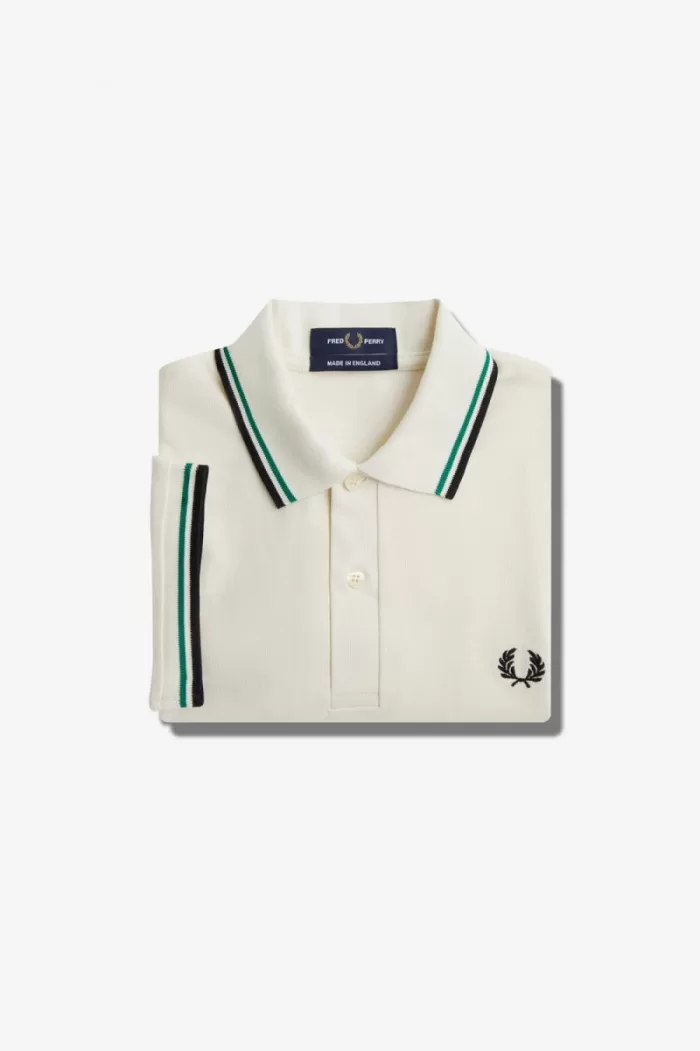 Fred Perry M12 Men’s Shirt Light Beige Green Black | FQTRP9456