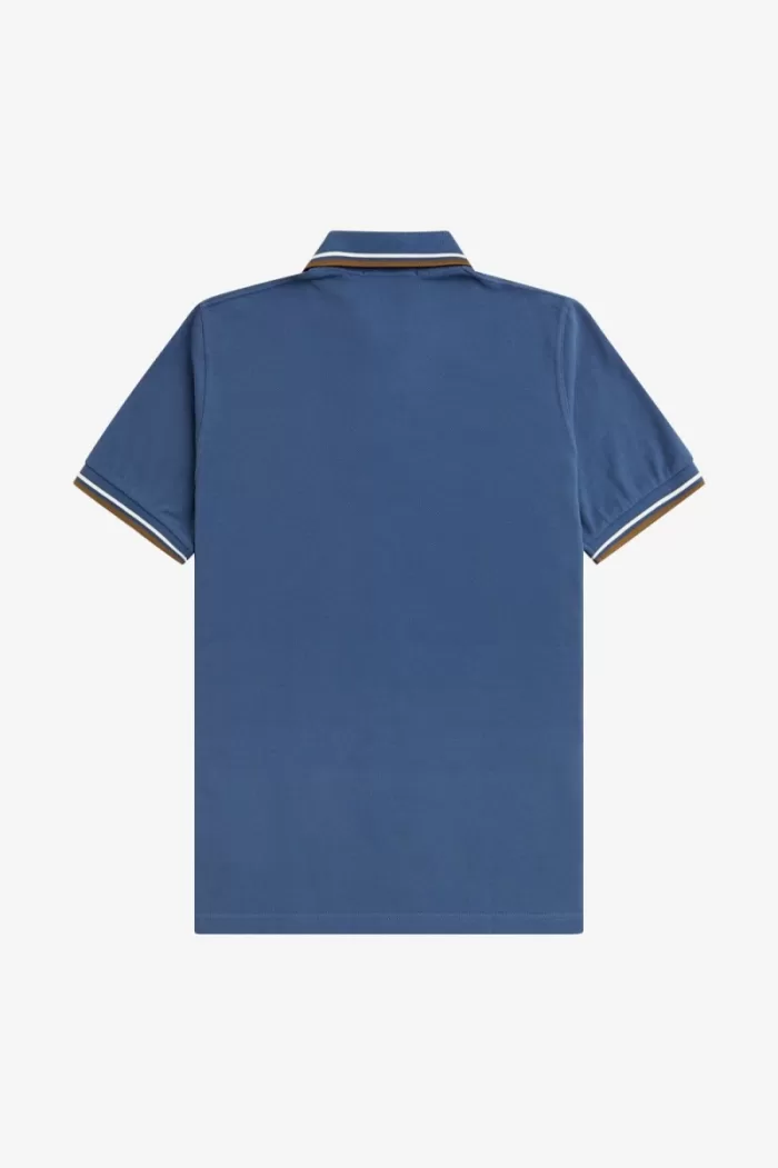 Fred Perry M12 Men’s Shirt Midnight Blue Beige Dark Coffee | IQKVD5306