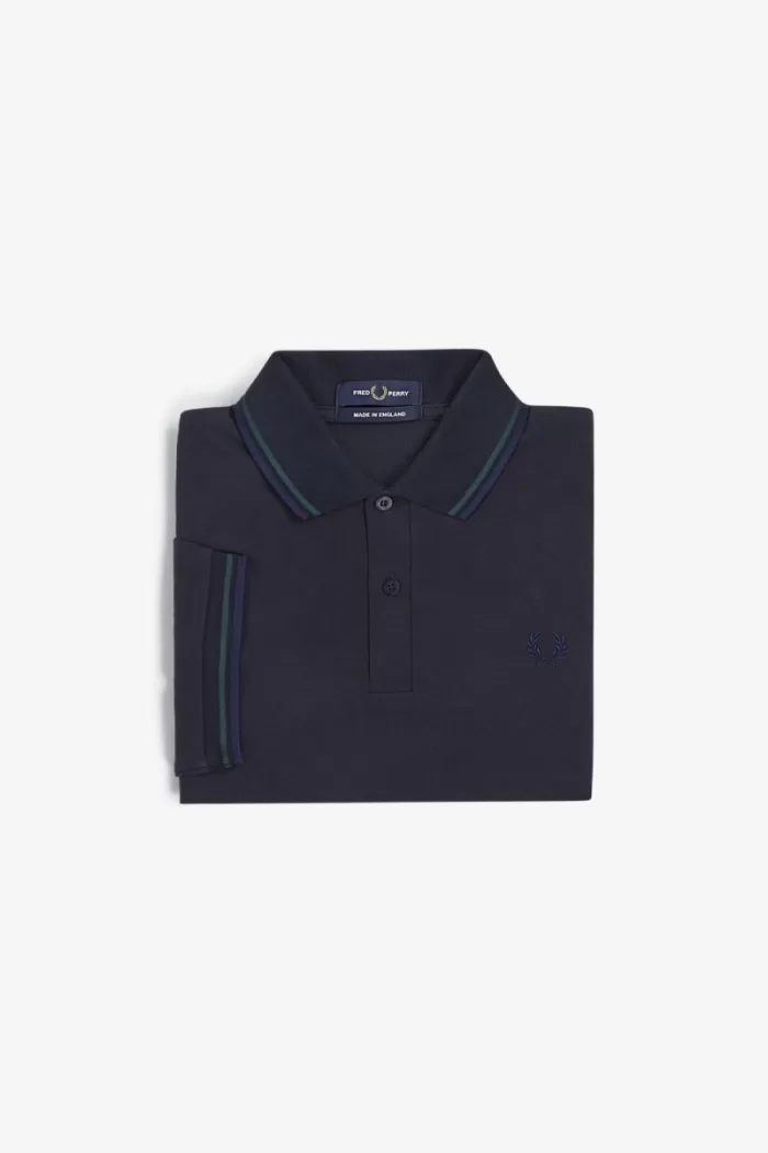 Fred Perry M12 Men’s Shirt Navy Petrol Blue French Navy | YOSFG4298