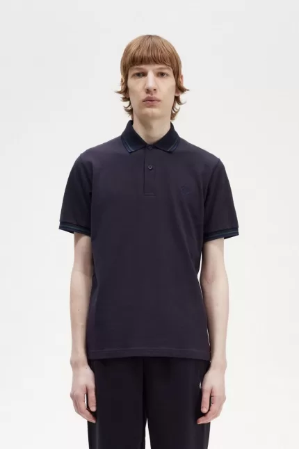 Fred Perry M12 Men’s Shirt Navy Petrol Blue French Navy | YOSFG4298