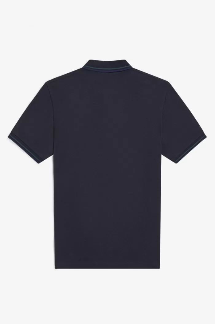 Fred Perry M12 Men’s Shirt Navy Petrol Blue French Navy | YOSFG4298