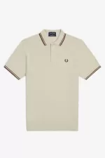 Fred Perry M12 Men’s Shirt Oatmeal Dark Coffee Whisky Brown | PGLZY5976