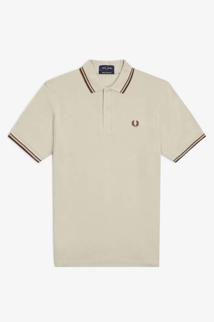 Fred Perry M12 Men’s Shirt Oatmeal Dark Coffee Whisky Brown | PGLZY5976