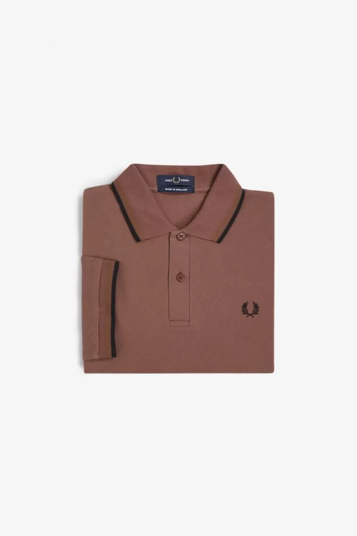 Fred Perry M12 Men’s Shirt Whisky Brown Dark Coffee Black | COQTP1048