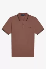 Fred Perry M12 Men’s Shirt Whisky Brown Dark Coffee Black | COQTP1048