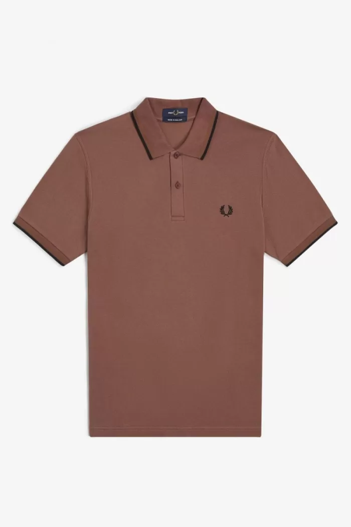 Fred Perry M12 Men’s Shirt Whisky Brown Dark Coffee Black | COQTP1048