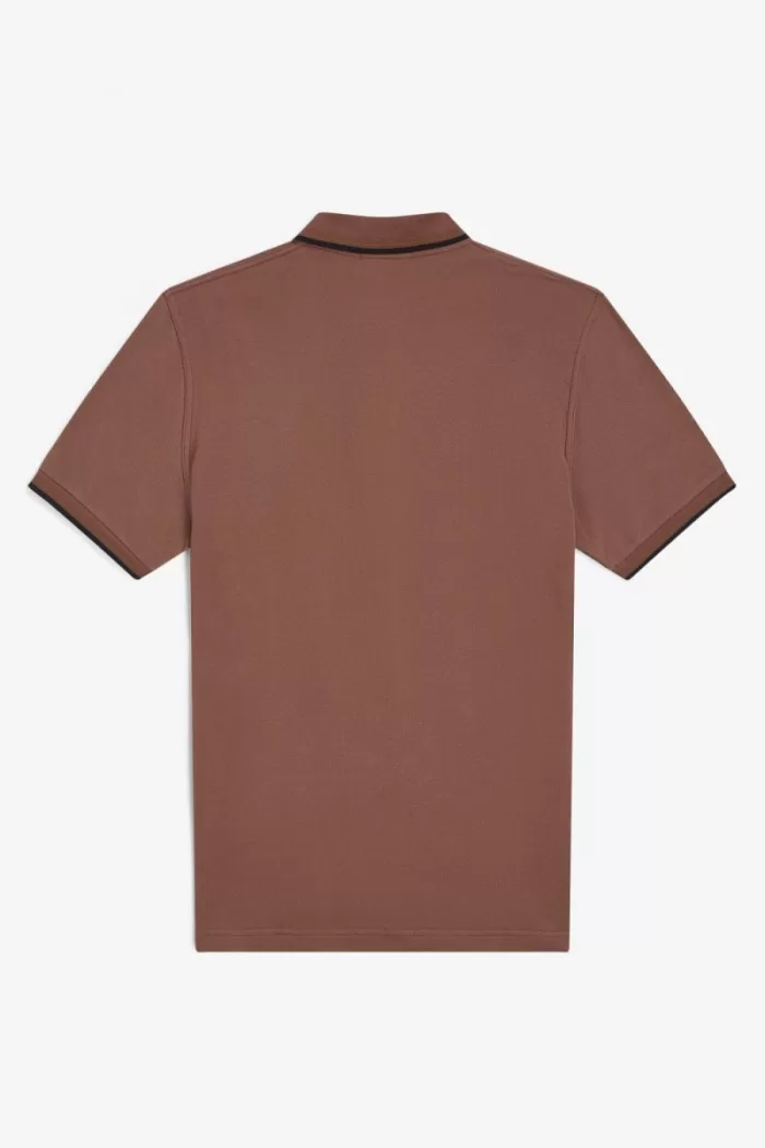 Fred Perry M12 Men’s Shirt Whisky Brown Dark Coffee Black | COQTP1048