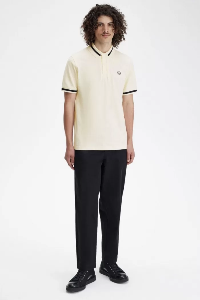 Fred Perry M2 Men’s Shirt Beige Black | KDHQP1743