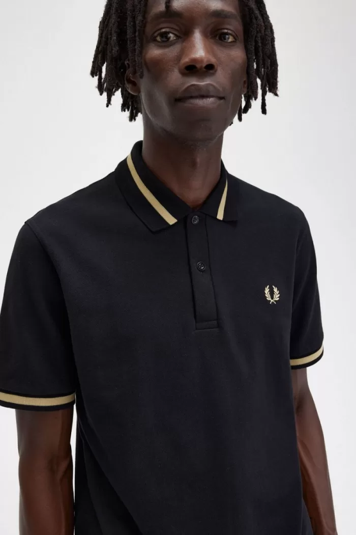 Fred Perry M2 Men’s Shirt Black Champagne | FCIOB6079