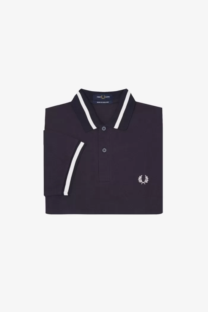 Fred Perry M2 Men’s Shirt Navy Snow White | CVKQH1054