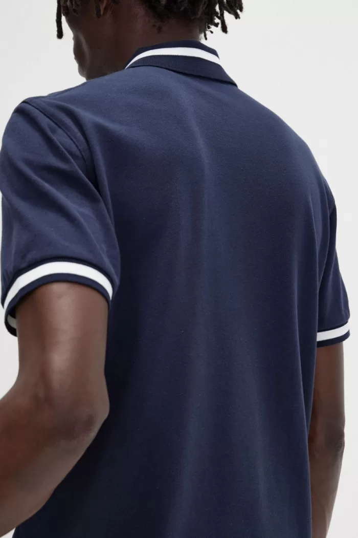 Fred Perry M2 Men’s Shirt Navy Snow White | CVKQH1054