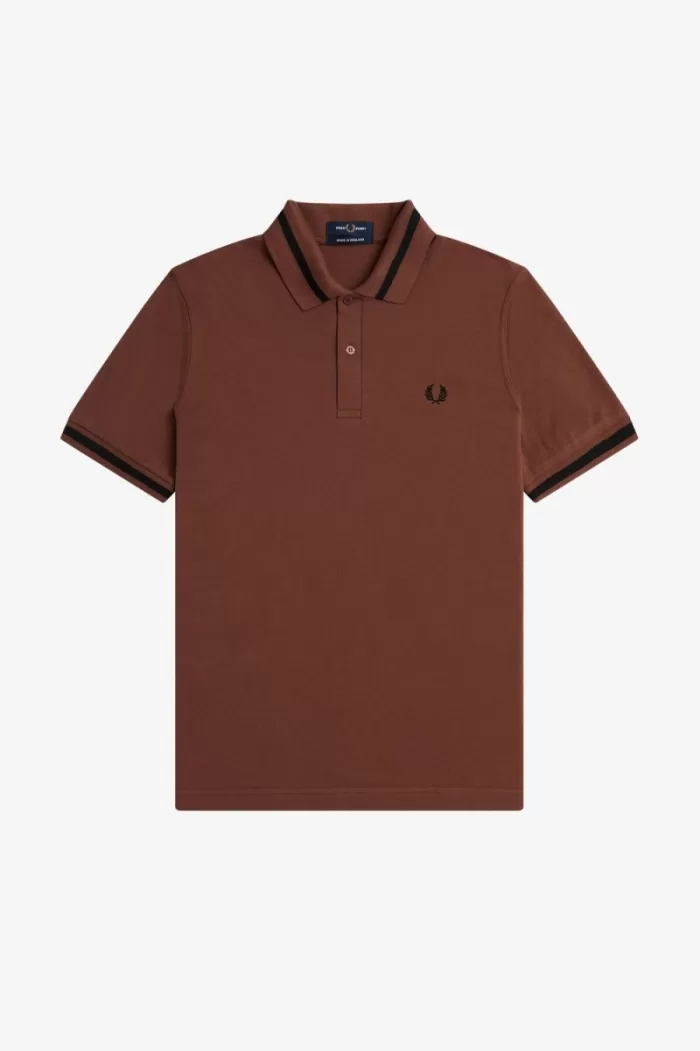 Fred Perry M2 Men’s Shirt Whisky Brown Black | XFVUY6892