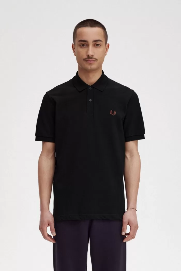 Fred Perry M3 Men’s Shirt Black Whisky Brown | TOJDG3027