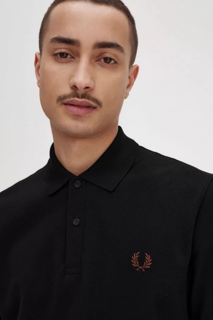 Fred Perry M3 Men’s Shirt Black Whisky Brown | TOJDG3027