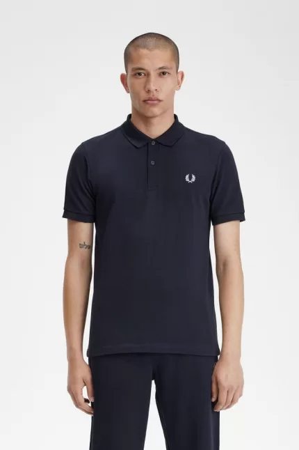 Fred Perry M3 Men’s Shirt Navy Aqua | ZBVHQ2435