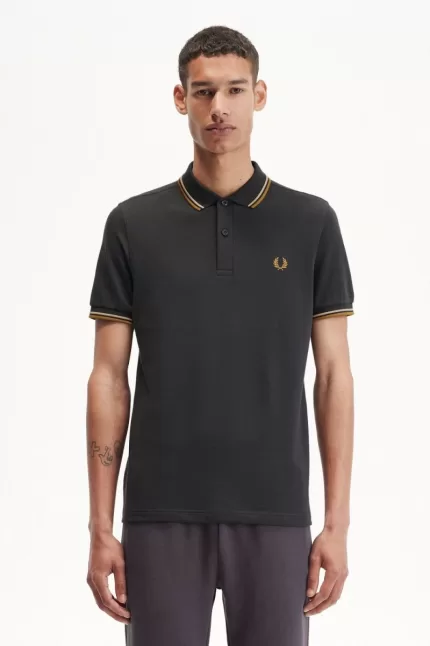 Fred Perry M3600 Men’s Shirt Anchor Grey Green Dark Coffee | OGJYD9841