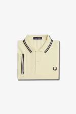 Fred Perry M3600 Men’s Shirt Aqua Cream French Navy | NRLYP3142