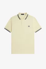 Fred Perry M3600 Men’s Shirt Aqua Cream French Navy | NRLYP3142