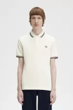 Fred Perry M3600 Men’s Shirt Beige French Navy Whisky Brown | ALECP3964