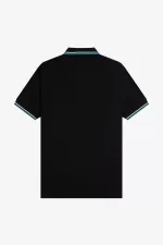 Fred Perry M3600 Men’s Shirt Black Beige Deep Mint | MEZAG4921