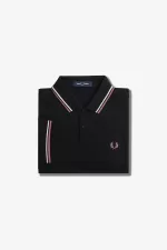 Fred Perry M3600 Men’s Shirt Black Beige Dusty Rose Pink | UKCIJ7931