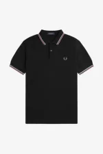 Fred Perry M3600 Men’s Shirt Black Beige Dusty Rose Pink | UKCIJ7931